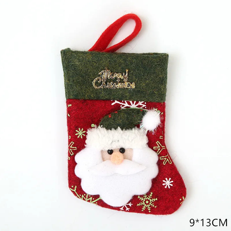 Tableware Fork Knife Holder Bag Navidad 2021 Noel Christmas Decorations for Home Dinner Table Decor New Year 2022 Christmas Gift