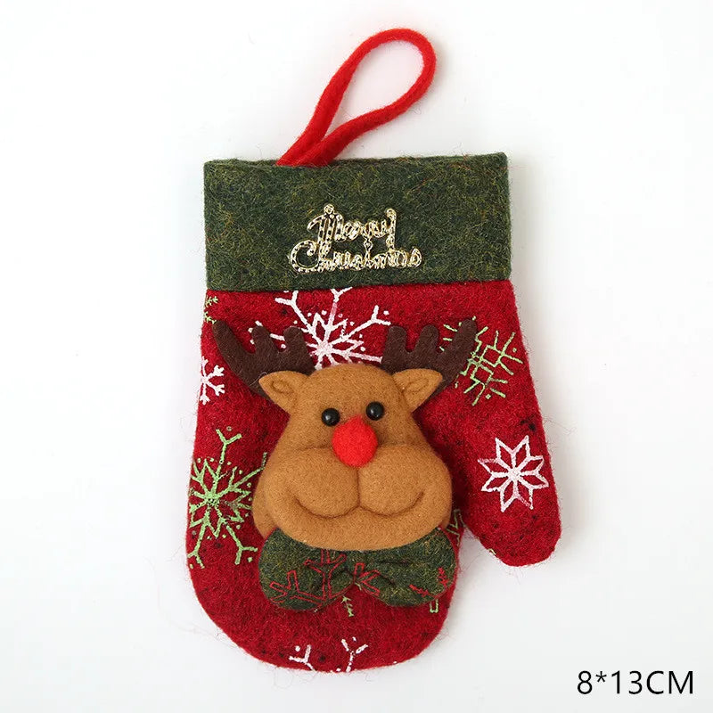 Tableware Fork Knife Holder Bag Navidad 2021 Noel Christmas Decorations for Home Dinner Table Decor New Year 2022 Christmas Gift