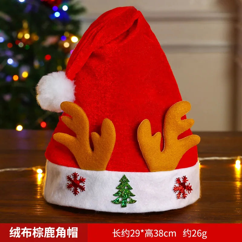 Christmas Hat with Antlers, Santa Hat As a Christmas Gift, for Adults and Children, Christmas Decoration Item