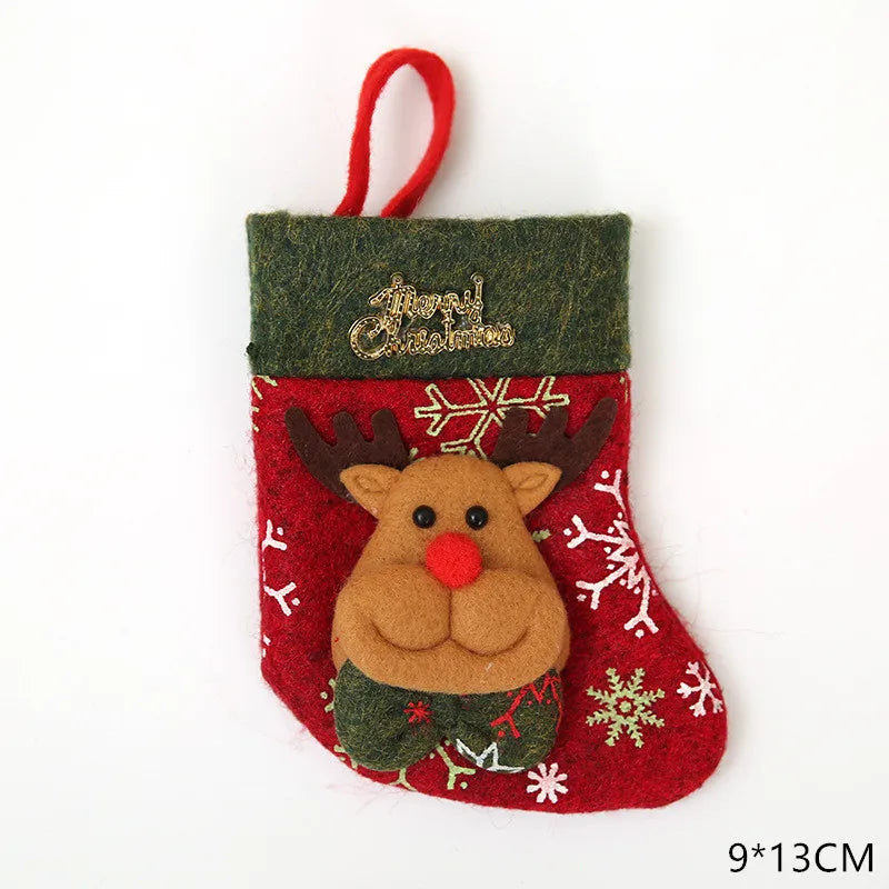 Tableware Fork Knife Holder Bag Navidad 2021 Noel Christmas Decorations for Home Dinner Table Decor New Year 2022 Christmas Gift