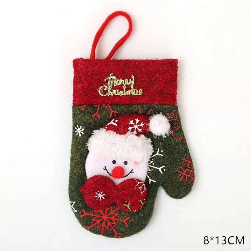 Tableware Fork Knife Holder Bag Navidad 2021 Noel Christmas Decorations for Home Dinner Table Decor New Year 2022 Christmas Gift