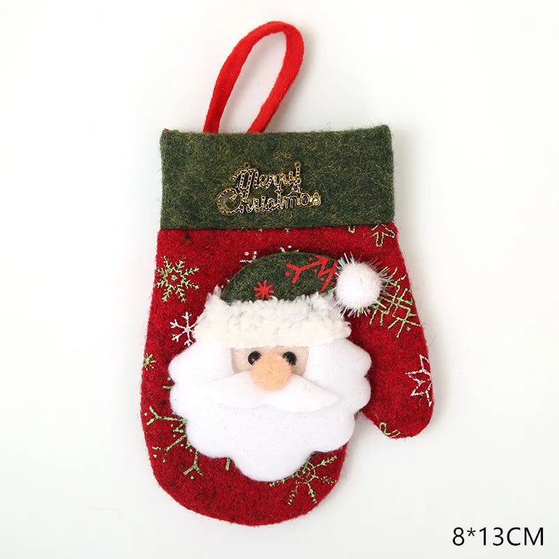 Tableware Fork Knife Holder Bag Navidad 2021 Noel Christmas Decorations for Home Dinner Table Decor New Year 2022 Christmas Gift