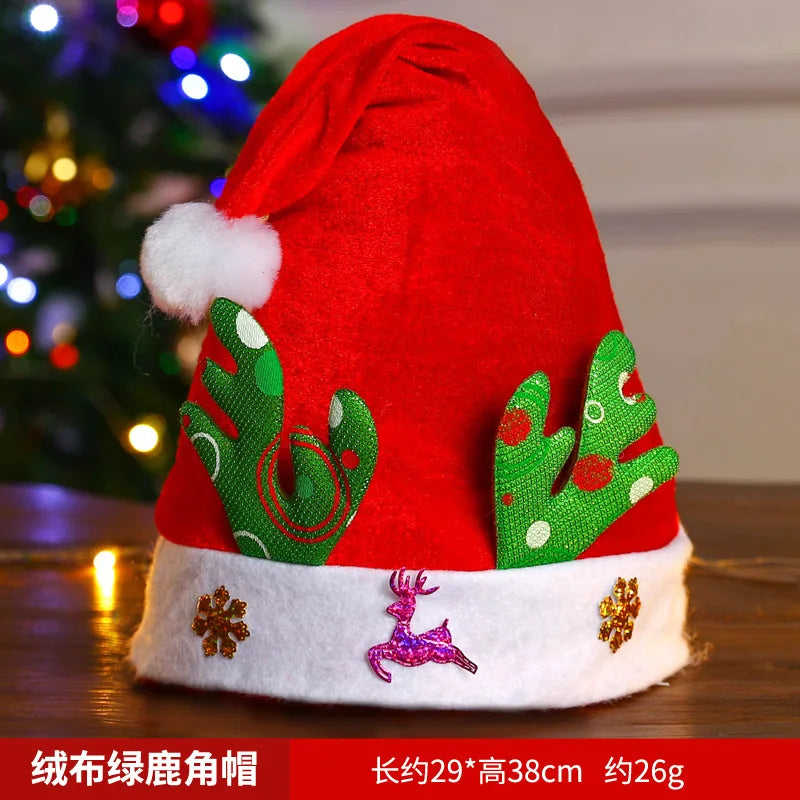 Christmas Hat with Antlers, Santa Hat As a Christmas Gift, for Adults and Children, Christmas Decoration Item