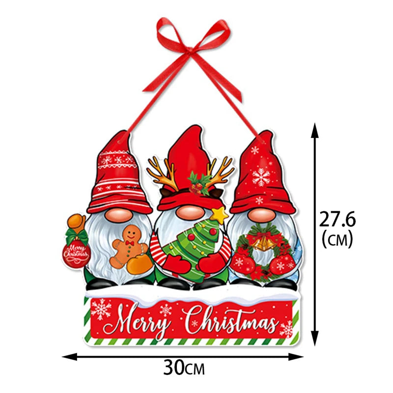 Merry Christmas Door Hanger New Year Party Pendants Xmas Tree Hanging Oranment Santa Claus Snowman Christmas Decoration for Home