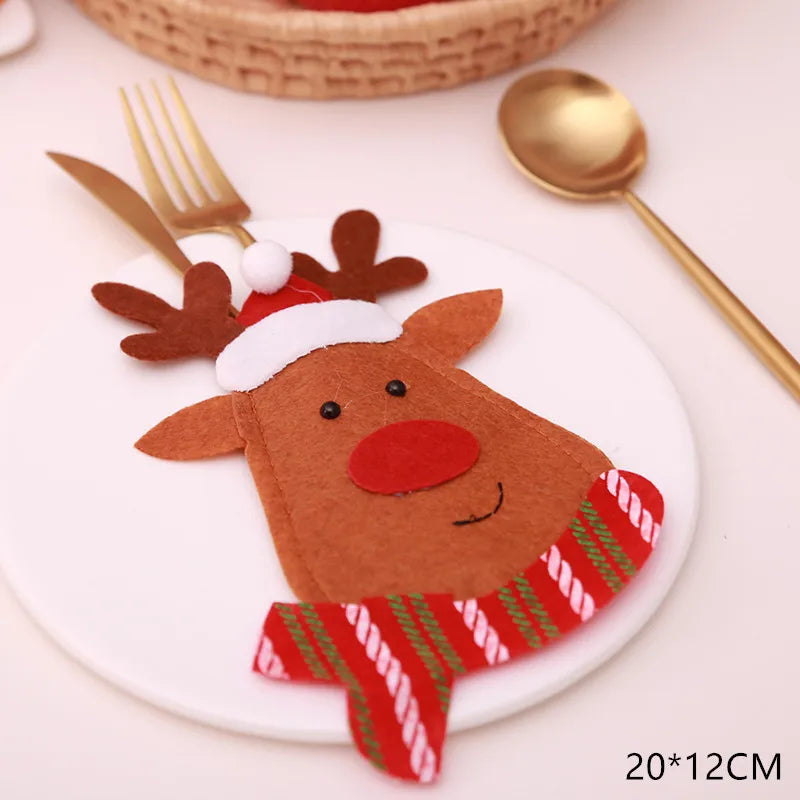 Merry Christmas Placemat Plaid Printed Decorations Tableware Pad Table Mat Napkins Xmas Tablecloth for Dining Table Home Decor