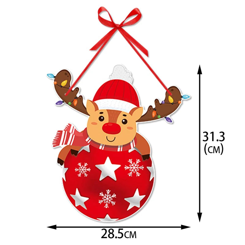 Merry Christmas Door Hanger New Year Party Pendants Xmas Tree Hanging Oranment Santa Claus Snowman Christmas Decoration for Home