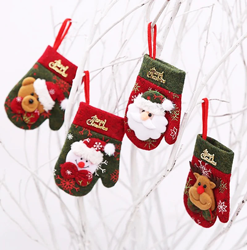 Christmas Decorations Knifes Fork Gloves Bag Holder Home New Year Party Table Dinner Cutlery Christmas Tree Hanging Ornaments