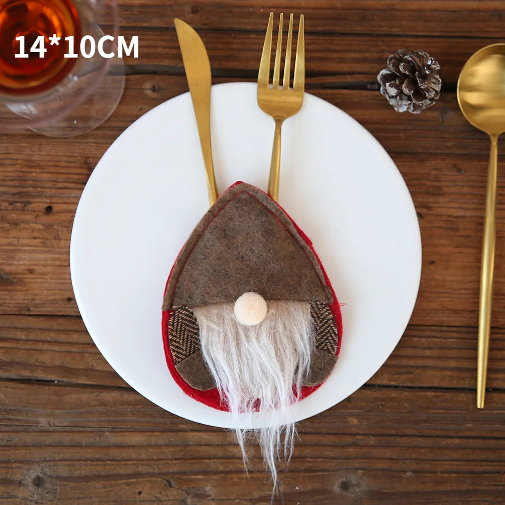 Merry Christmas Placemat Plaid Printed Decorations Tableware Pad Table Mat Napkins Xmas Tablecloth for Dining Table Home Decor