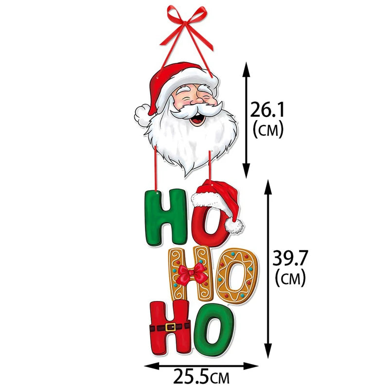 Merry Christmas Door Hanger New Year Party Pendants Xmas Tree Hanging Oranment Santa Claus Snowman Christmas Decoration for Home