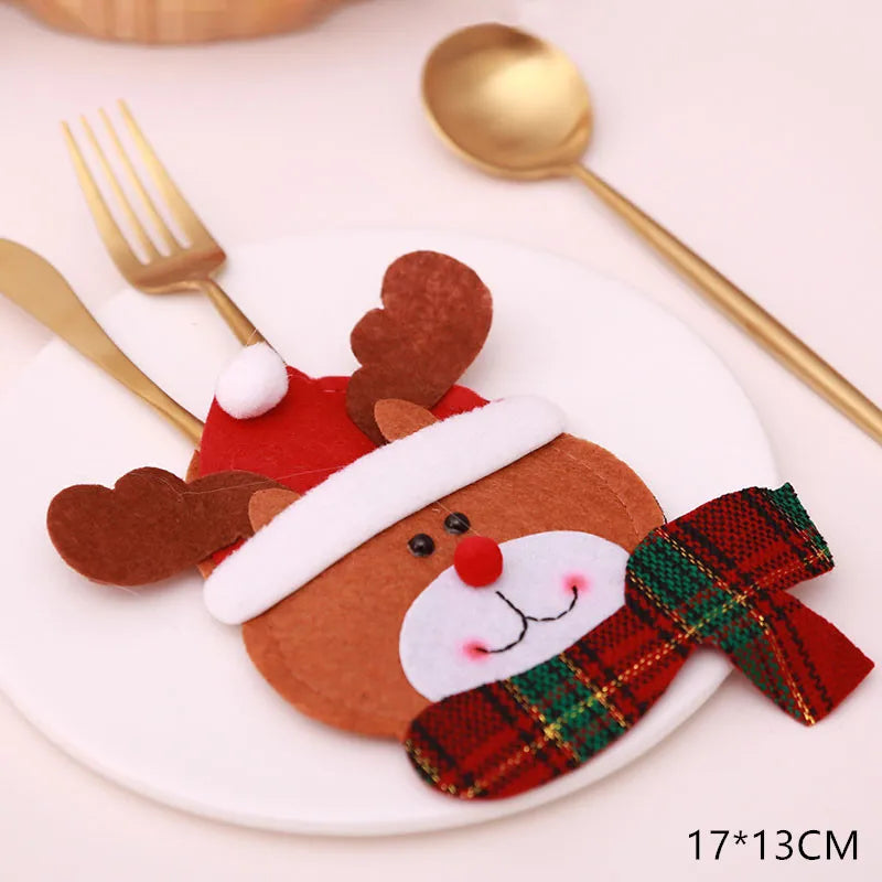 Merry Christmas Placemat Plaid Printed Decorations Tableware Pad Table Mat Napkins Xmas Tablecloth for Dining Table Home Decor