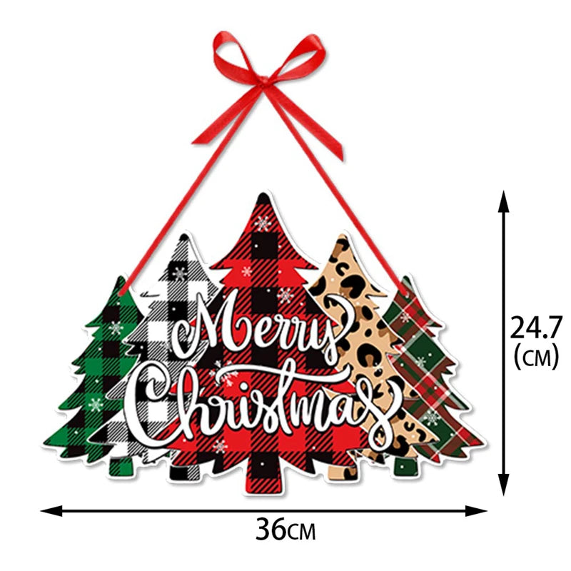 Merry Christmas Door Hanger New Year Party Pendants Xmas Tree Hanging Oranment Santa Claus Snowman Christmas Decoration for Home