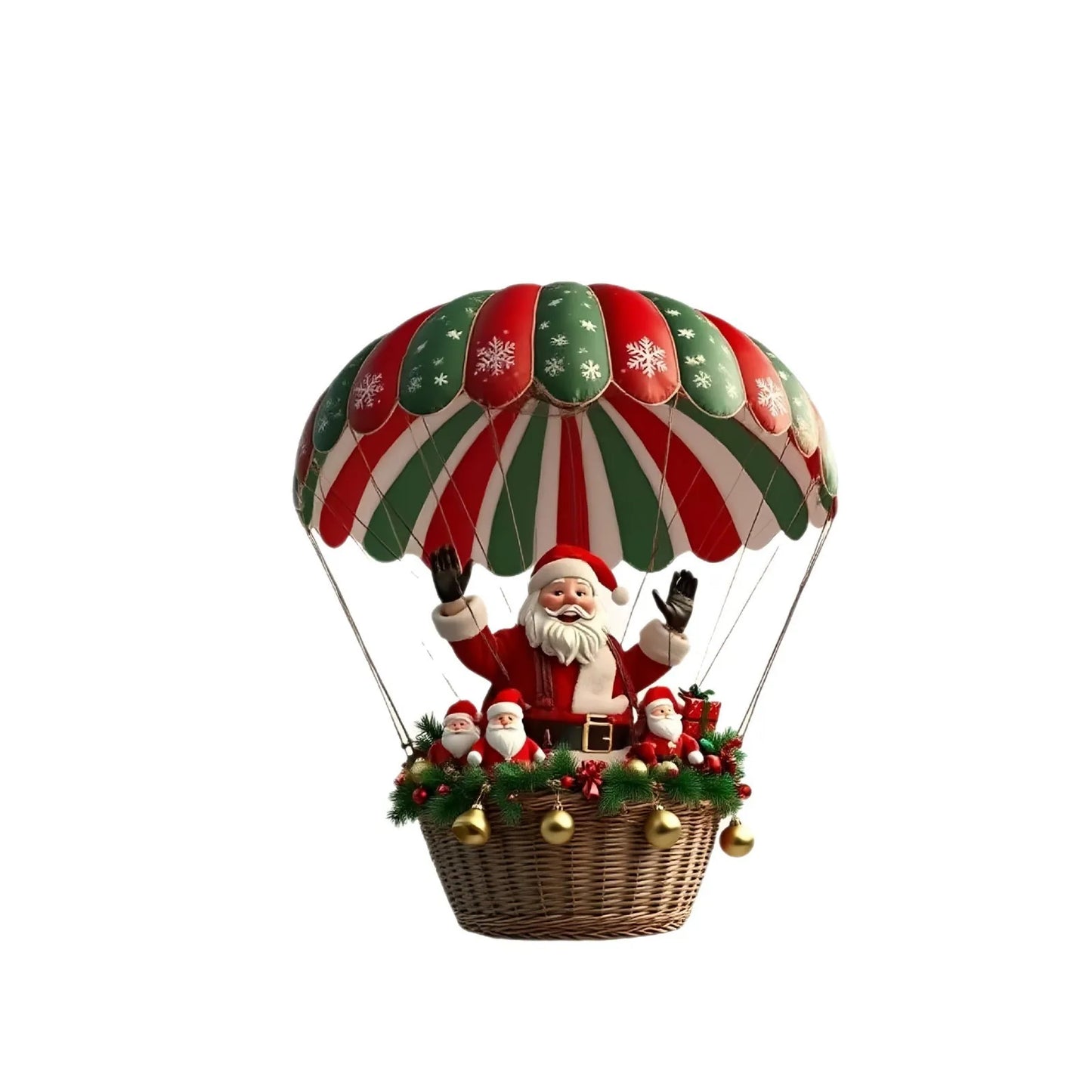 10Pcs Christmas2025 2D New Christmas Hot Air Balloon Santa Acrylic Hanging Decor Bedroom Living Room Wall Home Decoration 2026
