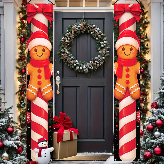 Christmas Hanging Door Banner Merry Christmas Decoration for Home 2025 Xmas Door Decor Navidad Notal Noel Ornament New Year 2026