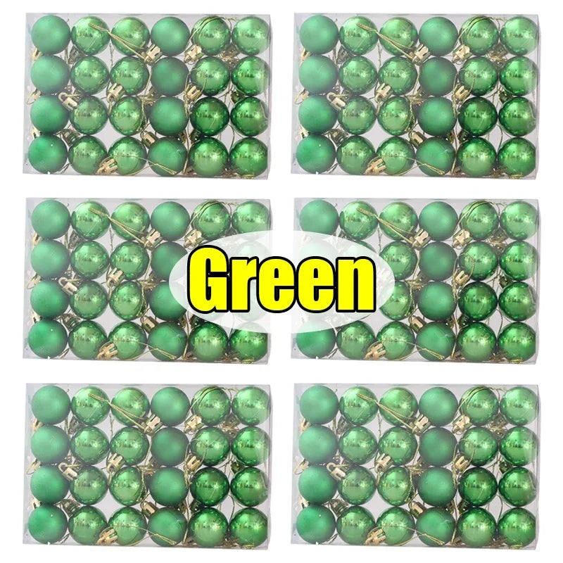 144/24pcs Mini Electroplated Christmas Balls Set Xmas Tree Pendant Christmas Ball Hanging Ornament for New Year Party Home Decor